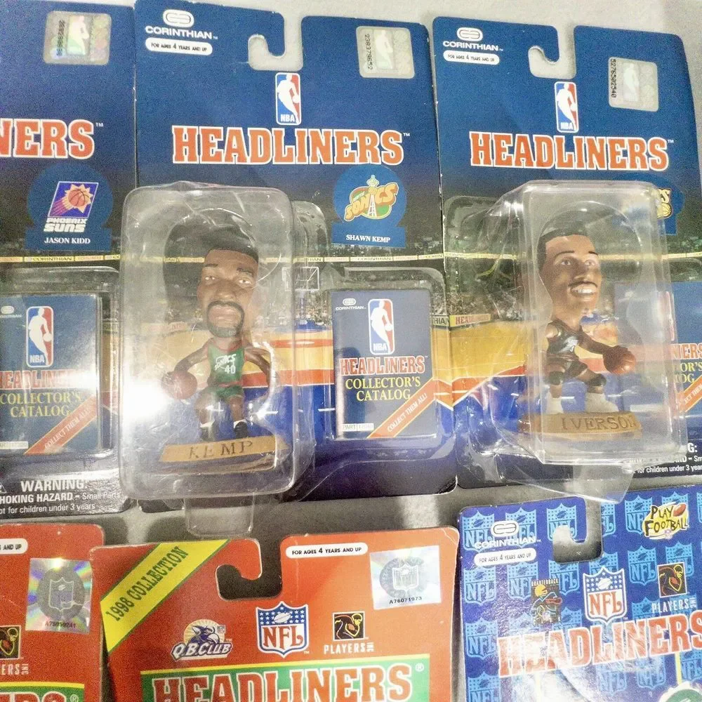Vintage 1990's Headliners‎ Sports Figures Ten NBA NFL NHL Sports Figures NIP